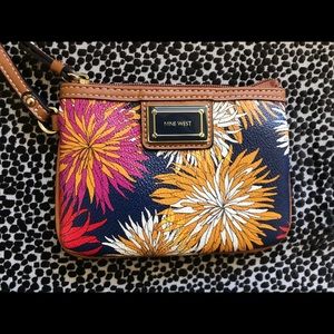 Nine West Vegas Flower Print Wristlet